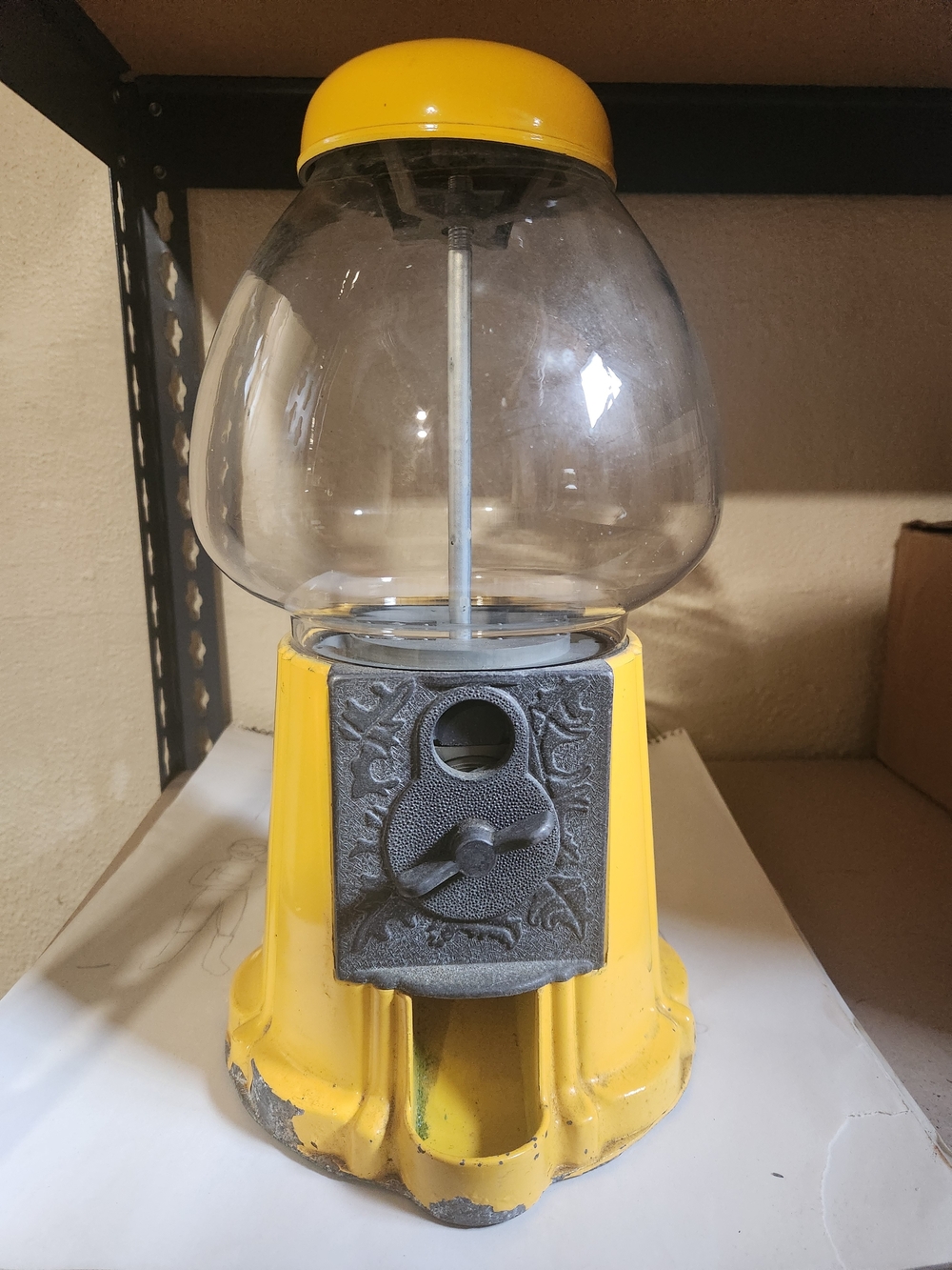 Yellow Retro Tabletop Gumball Dispenser - Unbranded